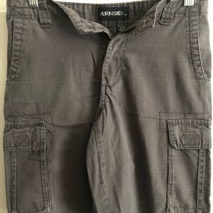 Burnside Gray Pinstripe-Patterned Cargo Shorts